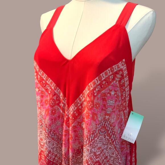 NWT My Michelle Red Handkerchief Hem Sleeveless Dress – Size M - Picture 2 of 7